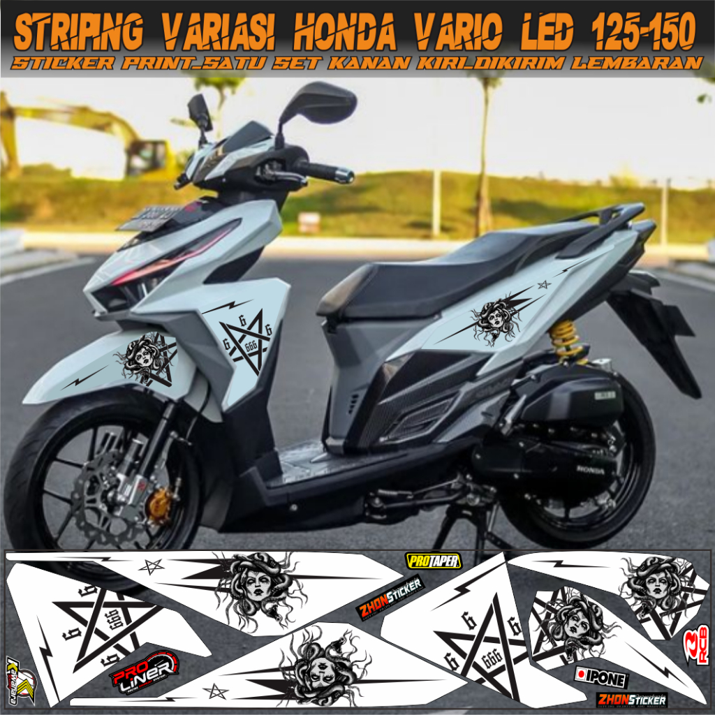 Jual Striping Variasi Honda Vario Led Sticker Polet Medosa New