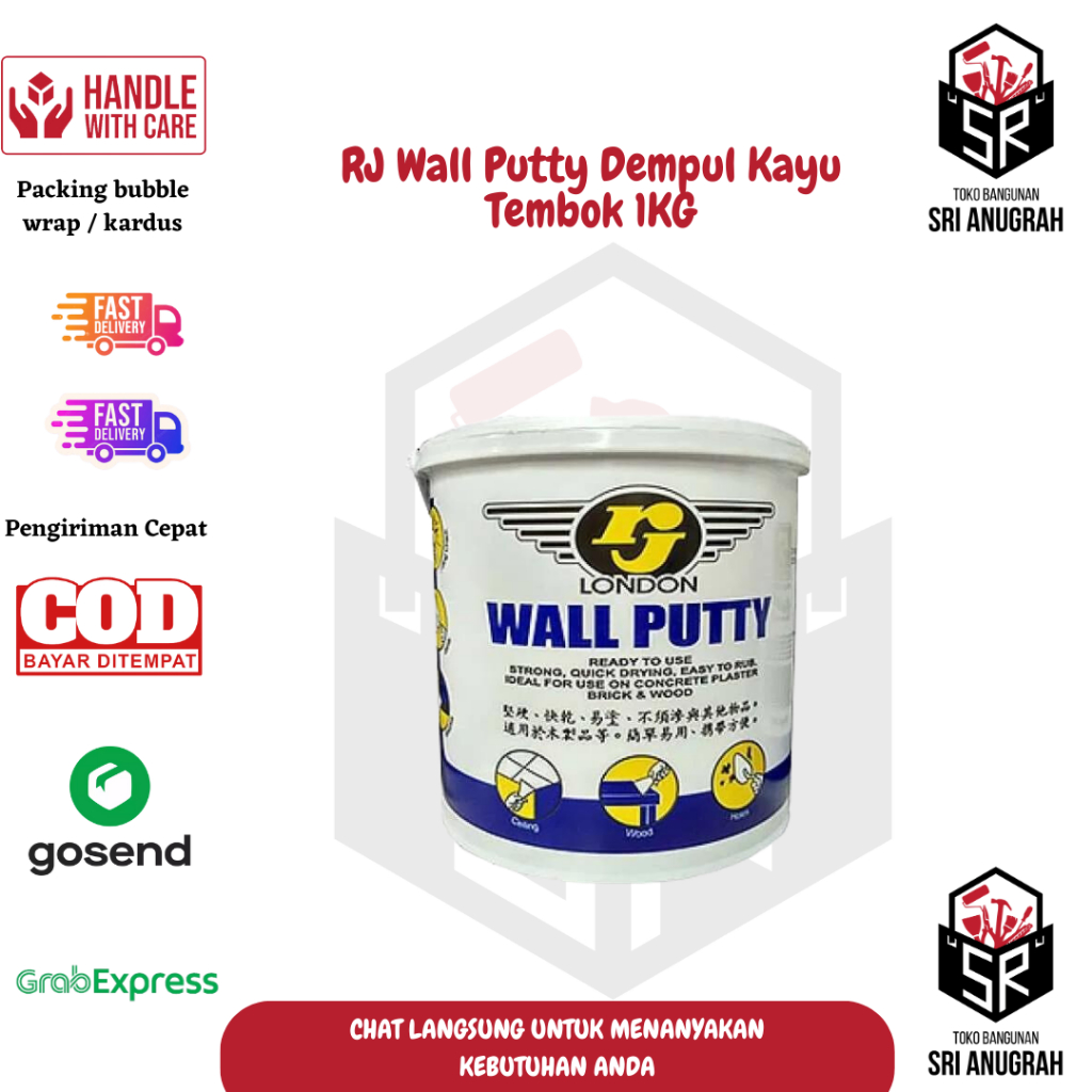 Jual RJ Wall Putty Dempul Kayu Tembok 1KG Shopee Indonesia