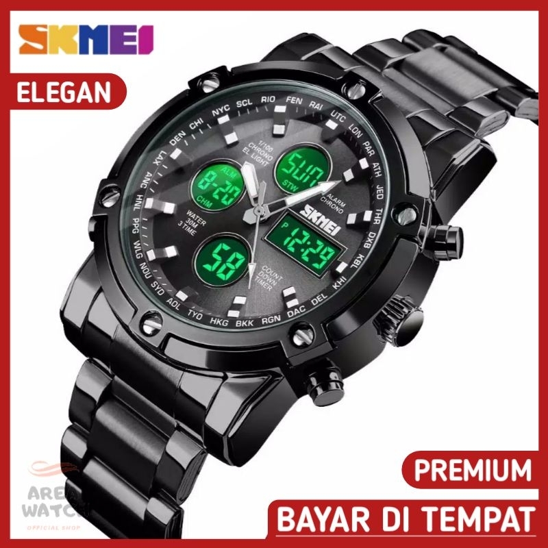 Jual Jam Tangan Rantai Pria Anti Air Original Cowok Laki Laki Keren