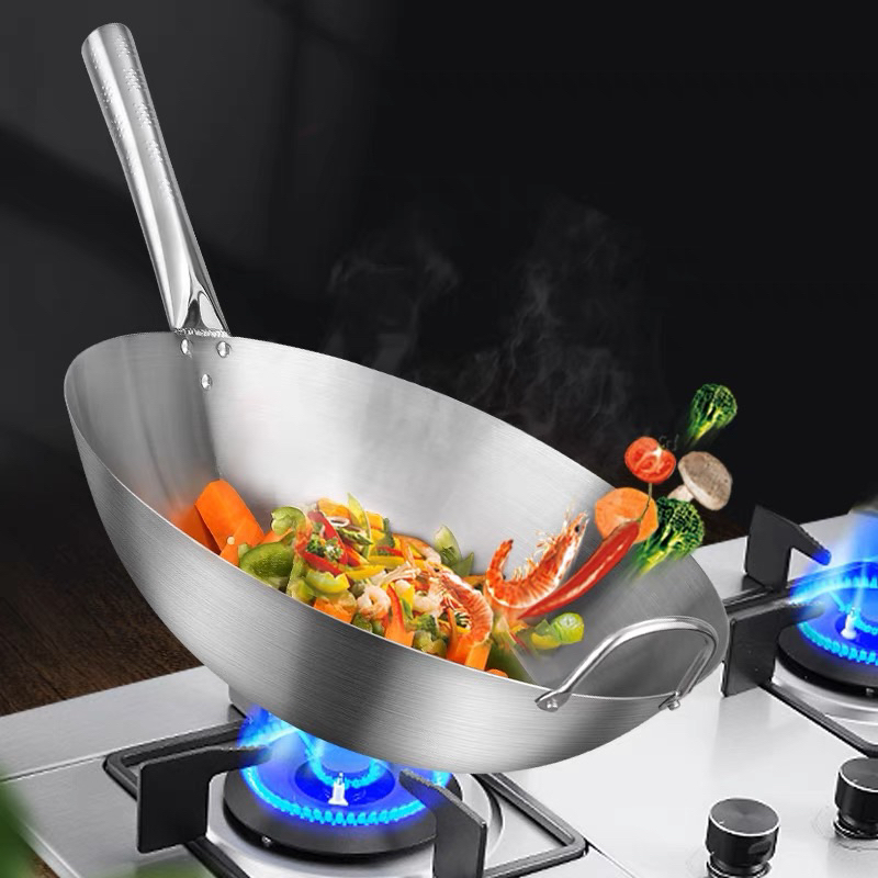 Jual WAJAN PENGGORENGAN GAGANG STAINLESS PREMIUM KUALI WOK PAN