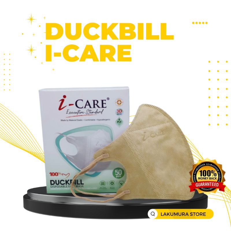 Jual MASKER DUCKBILL I CARE SKIN NUDE 4 PLY DISPOSABLE FACE MASK ISI 50