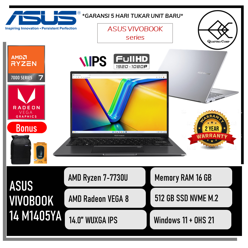 Jual Asus Vivobook M Ya Ryzen U Gb Ssd W Ohs