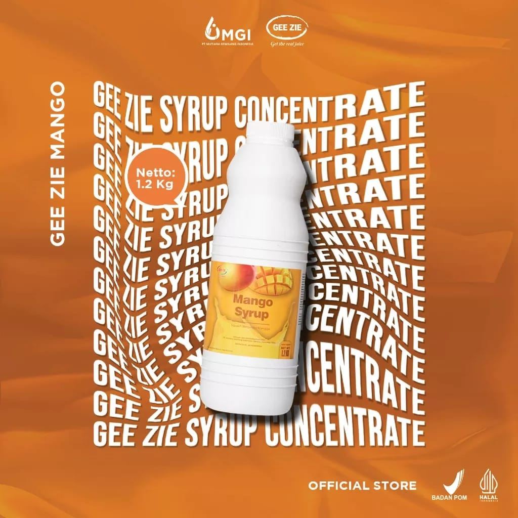 Jual Sirup Minuman Rasa Mangga Gee Zie Concentrate Syrup Mango 1 2kg