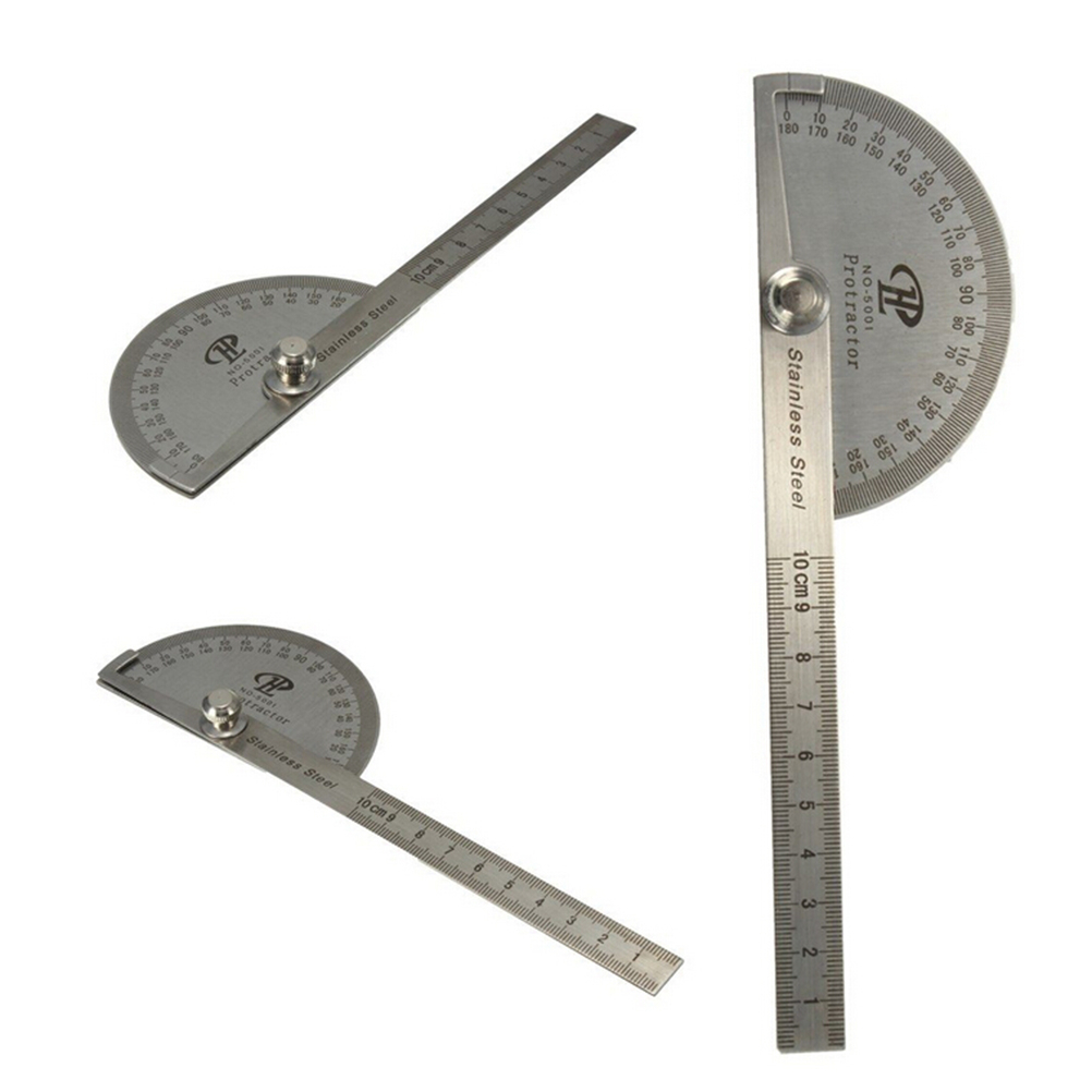 Jual Penggaris Busur Protractor Stainless 10 CM Alat Garisan Pengukur