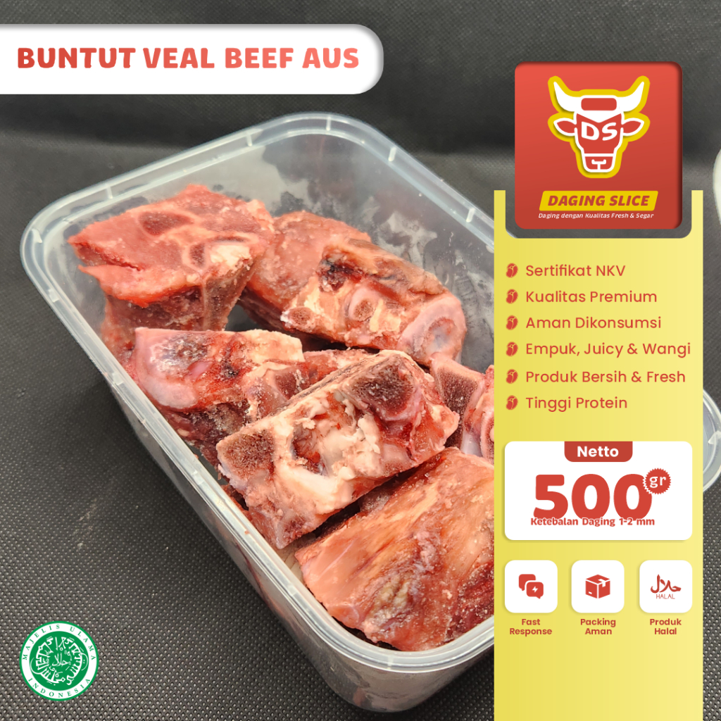 Jual Daging Sapi Potong Buntut Veal Beef AUS 500gr Minim Lemak Untuk