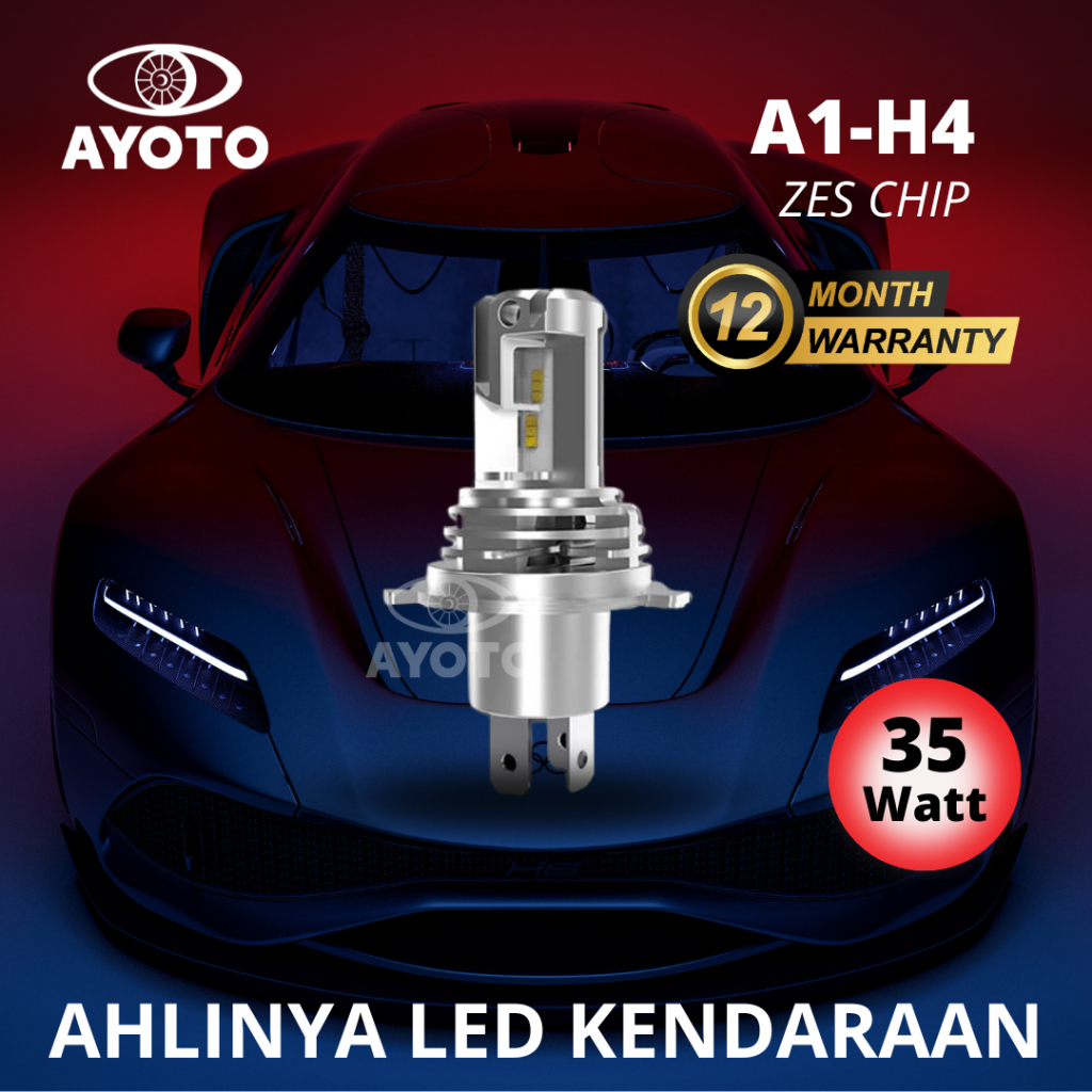 Jual 2 PCS Sepasang Lampu LED Mobil Utama Socket H4 HS1 AYOTO Hi