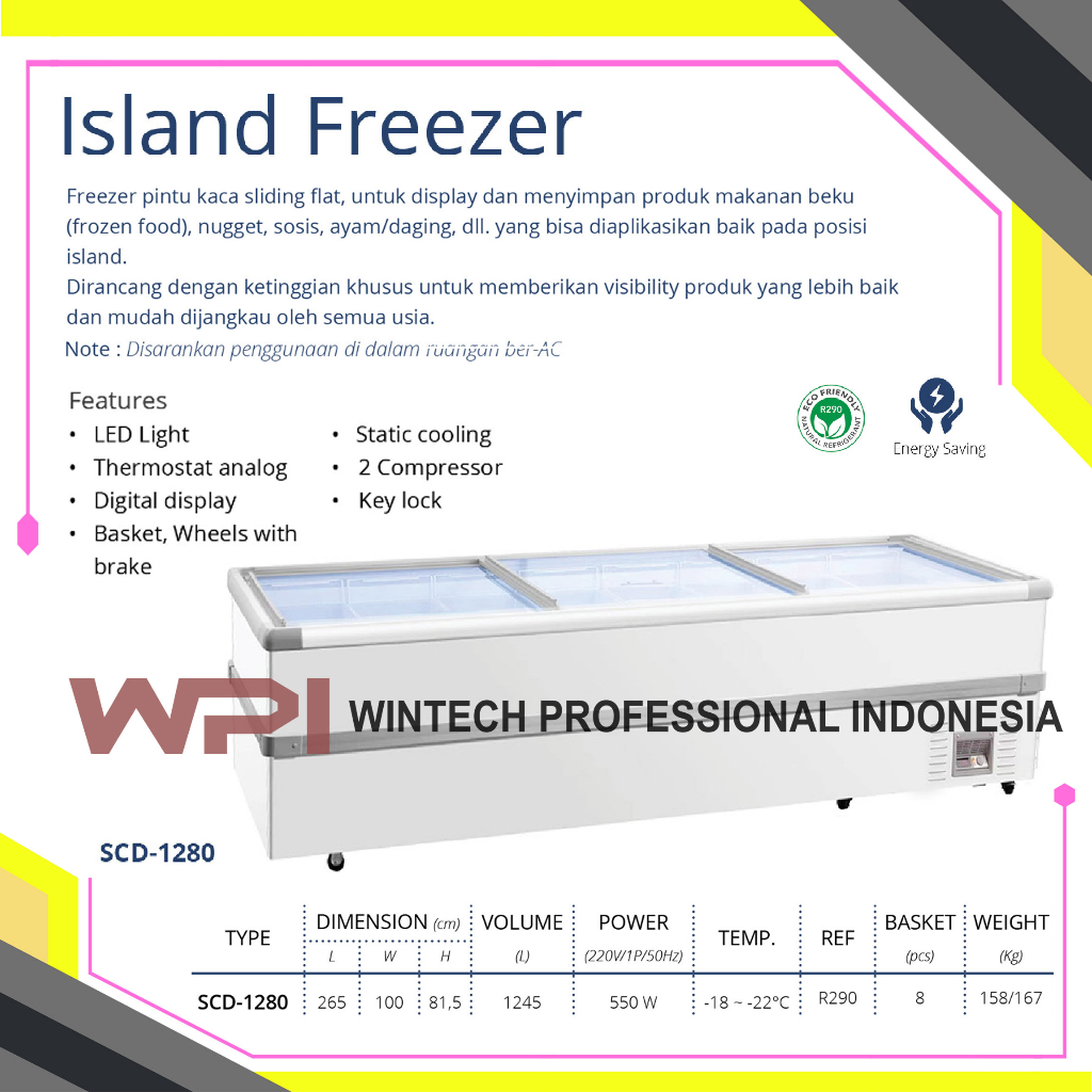 Jual Gea Scd Island Freezer Freezer Pembeku Pintu Kaca Datar