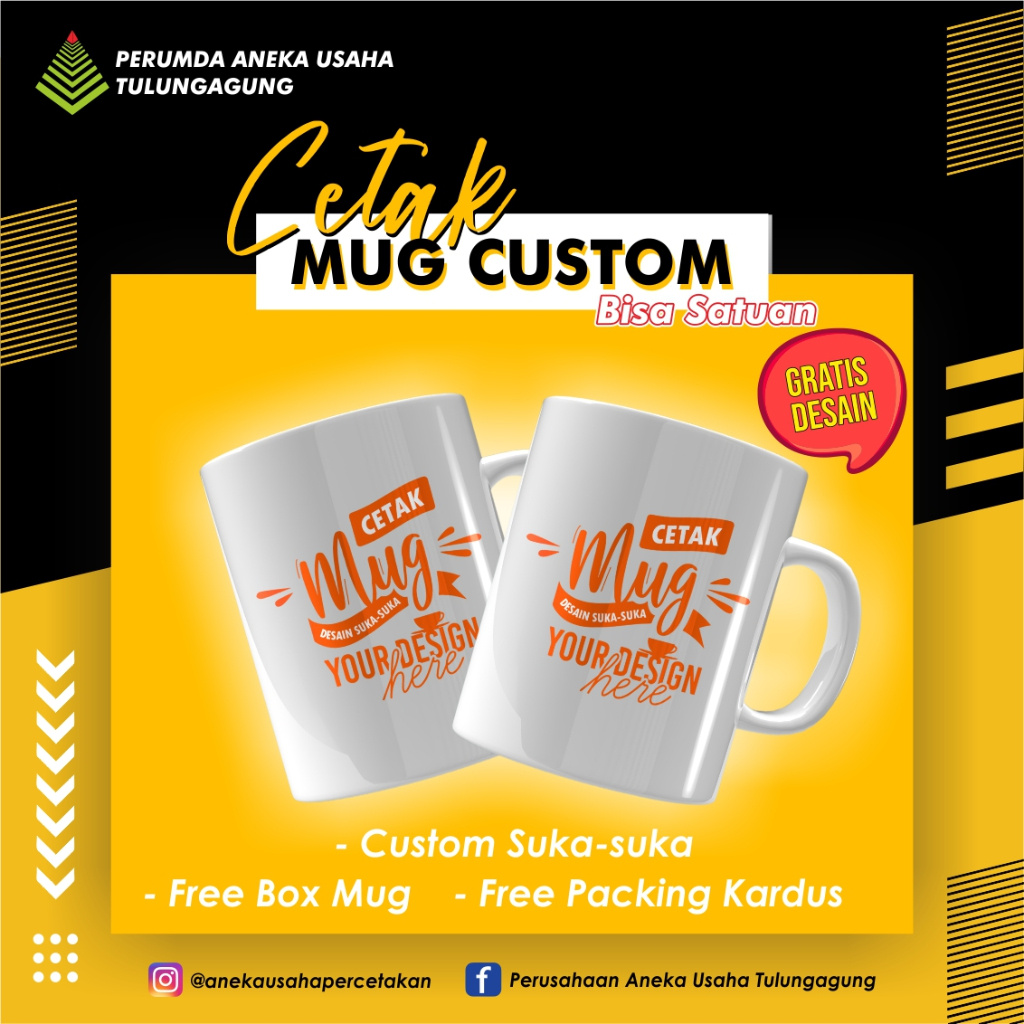 Jual Cetak Mug Custom Foto Free Desain Custom Free Box Bisa Satuan