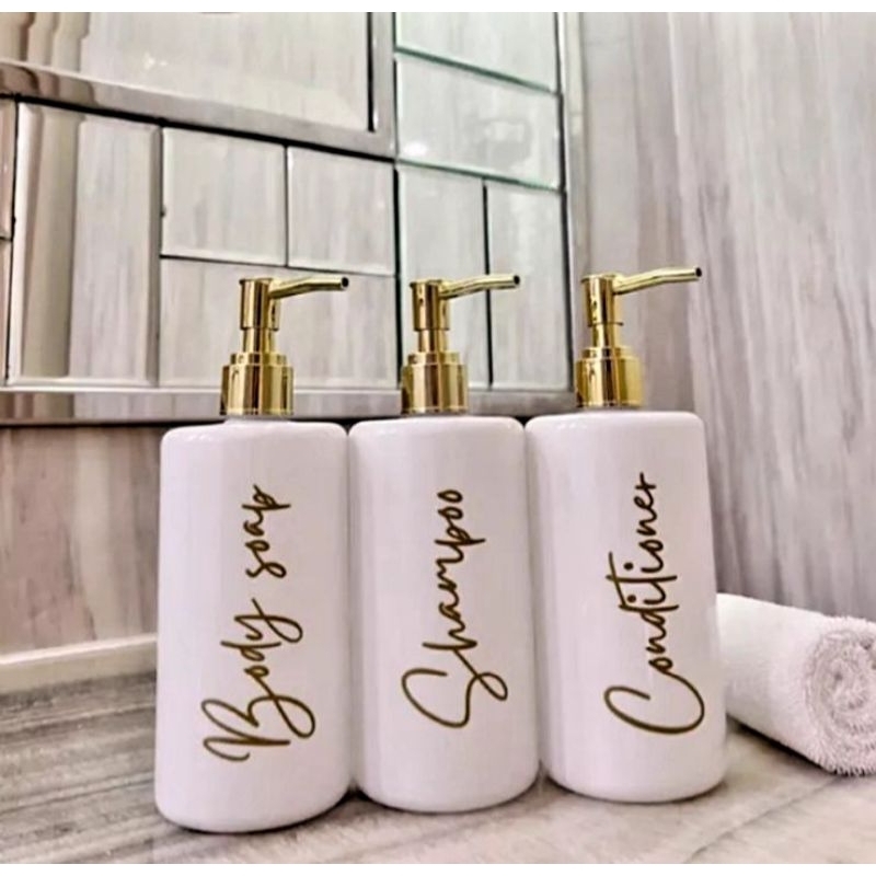 Jual Botol Ml Putih Glossy Exclusive New Luxury Pump Gold Reffil