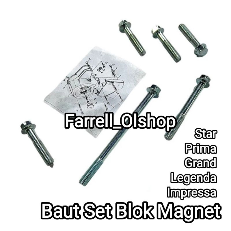 Jual Baut Set Blok Bak Magnet Honda Astrea Star Prima Grand Legenda