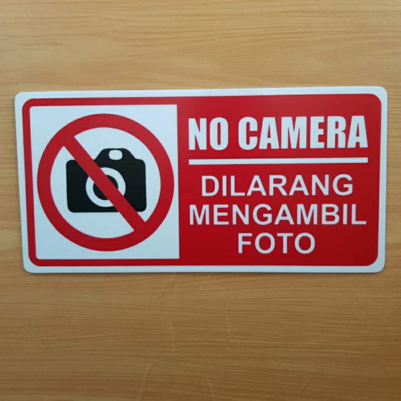 Jual Akrilik Signage No Camera Dilarang Mengambil Foto Cm