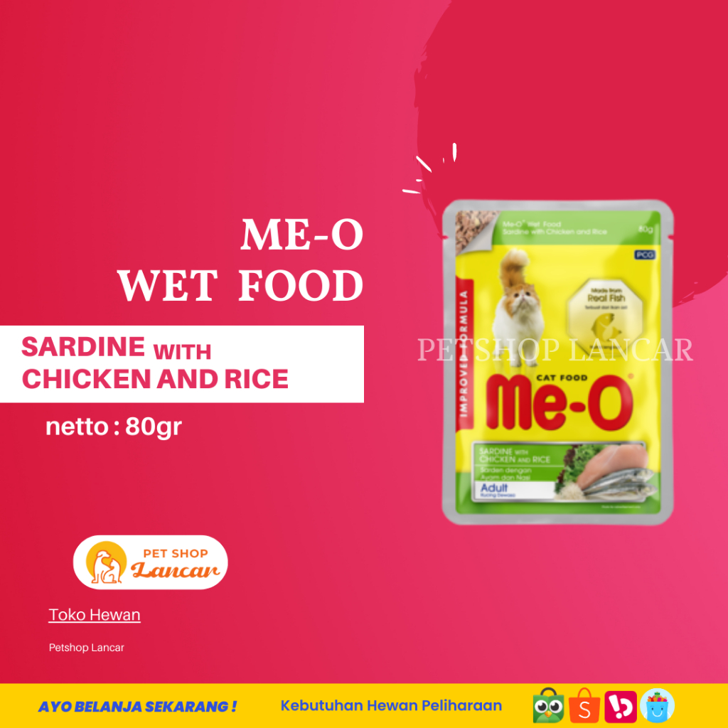 Jual Meo Pouch Sardine With Chicken And Rice Makanan Kucing Basah Gr