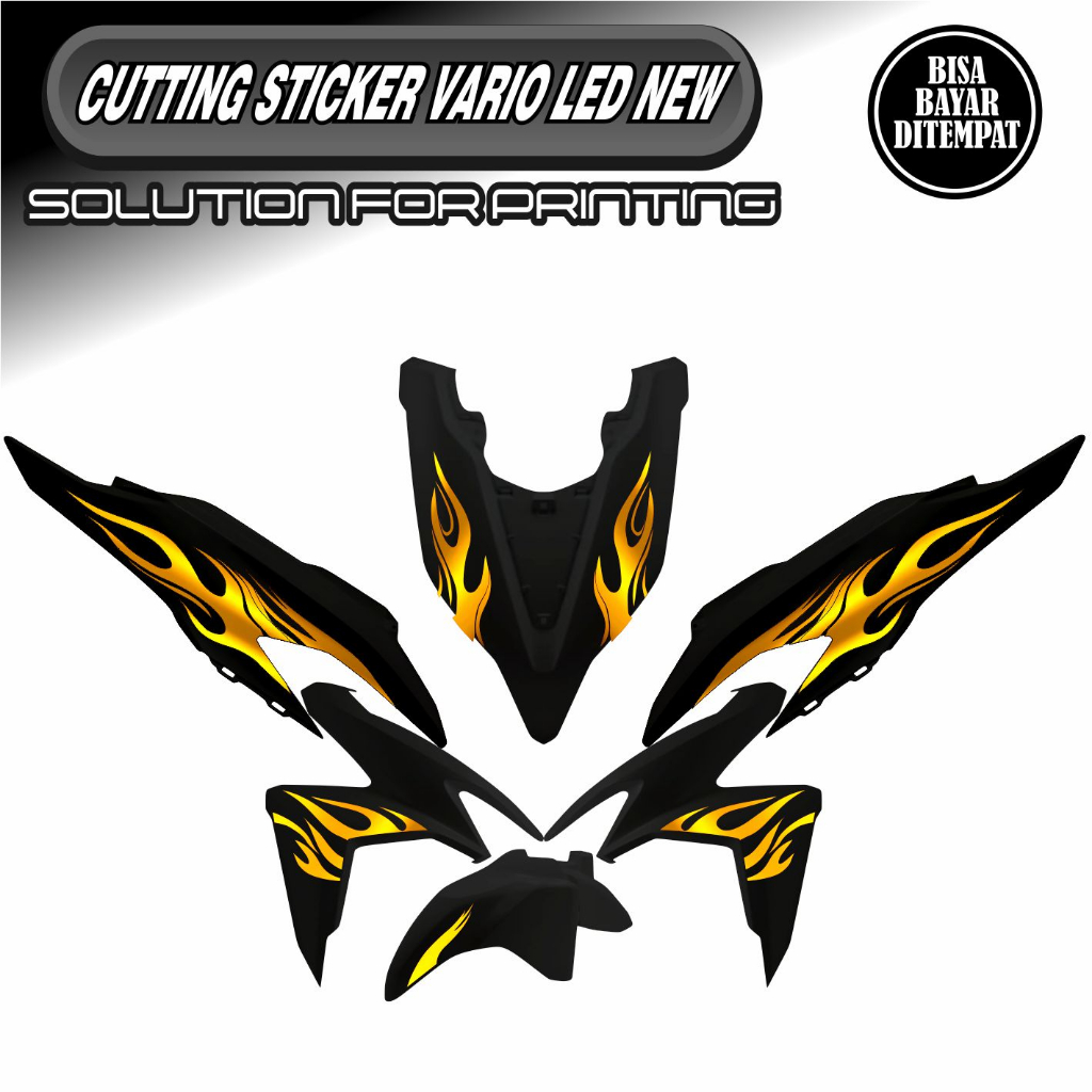 Jual Citting Sticker Honda Vario Led New Motif Api Shopee