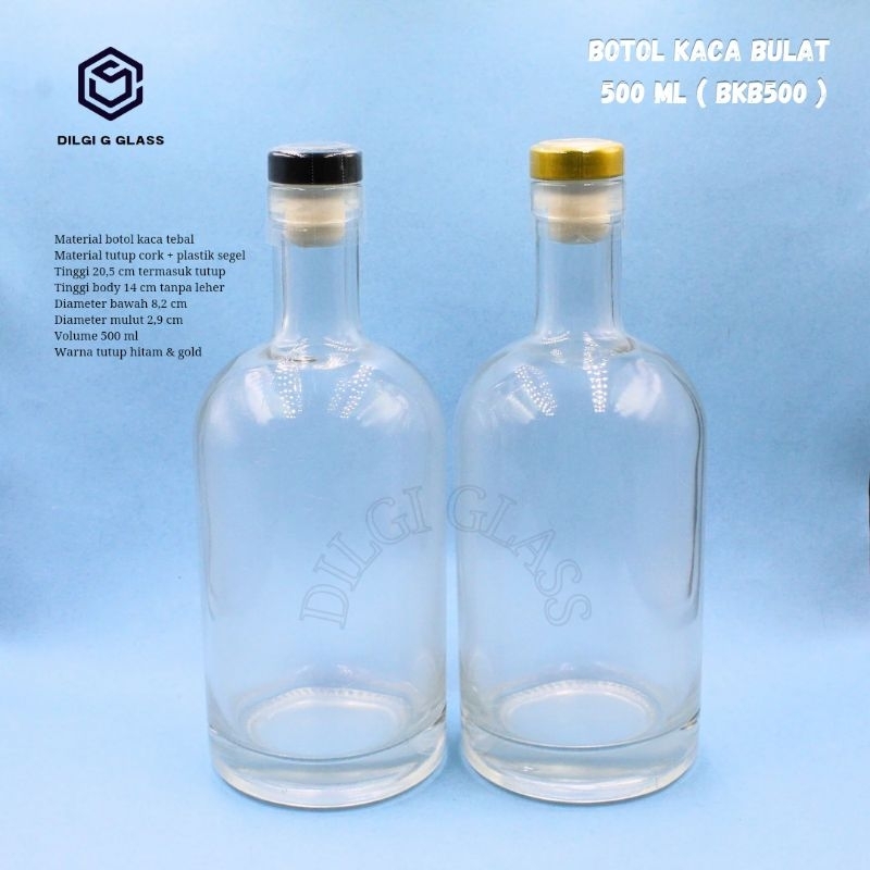 Jual BKB500 Botol Kaca 500ml Liquor Bottle Tutup Cork Shopee Indonesia