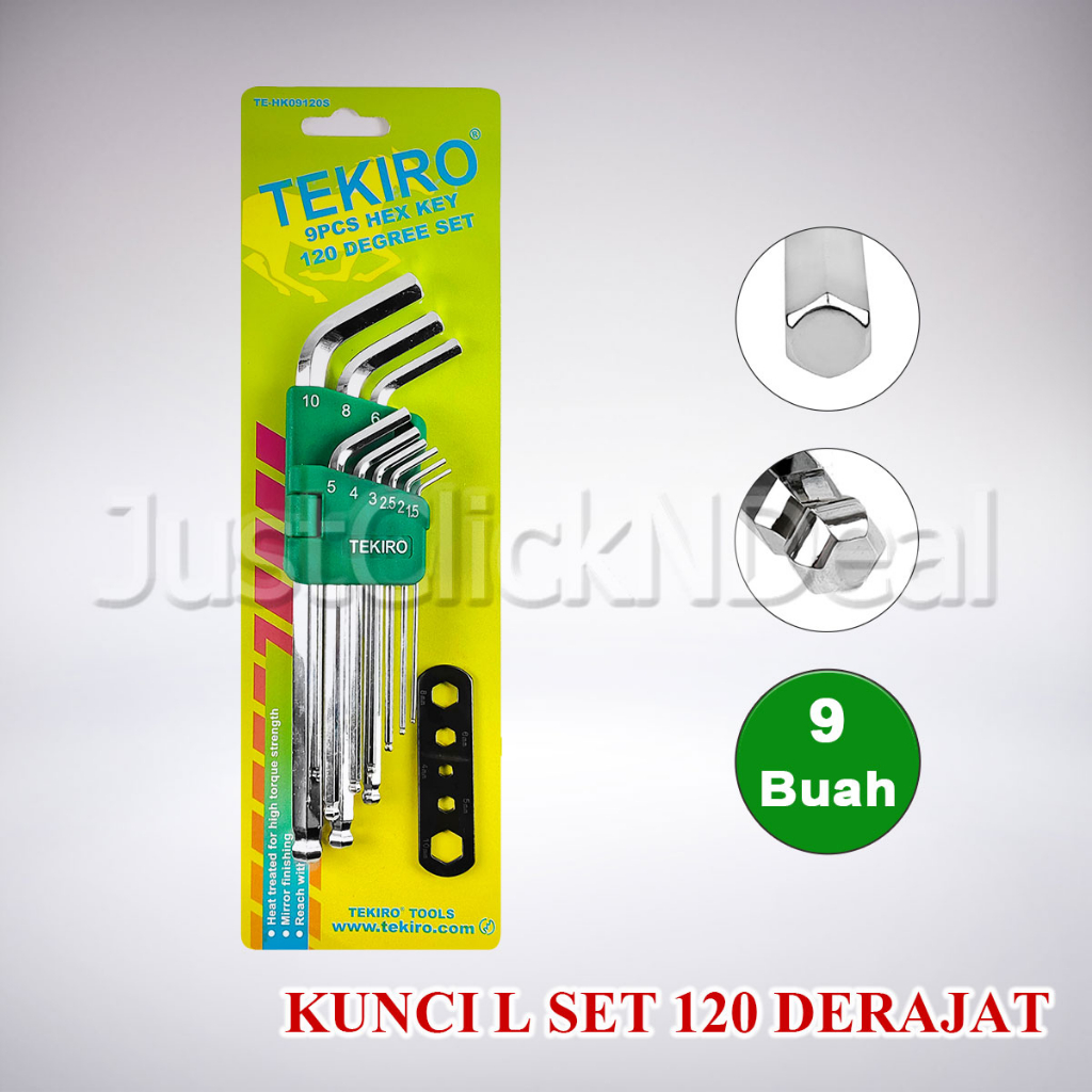 Jual Tekiro Kunci L Set Pendek Panjang Ballpoint 120 Derajat Stubby Hex