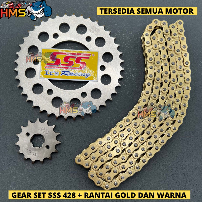 Jual Gir Set SSS Vixion Vixion Nvl Vixion New Mx King Xabre R V Byson Rantai Gold