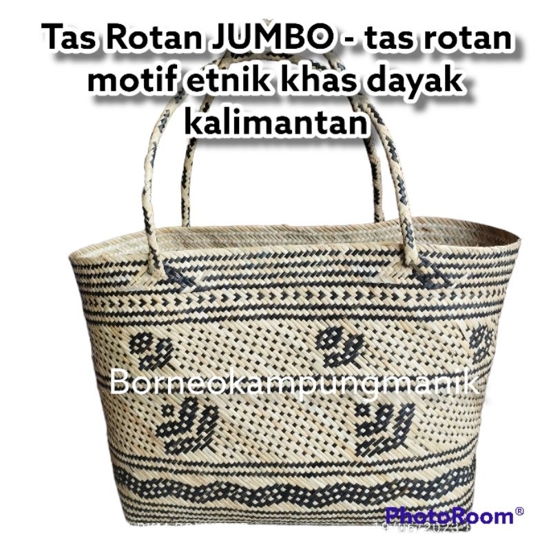 Jual Tas Rotan Ukuran Jumbo Tas Rotan Motif Etnik Khas Dayak