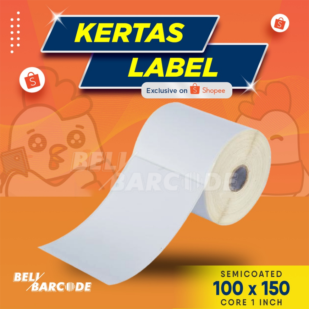 Jual Stiker Label Barcode 100x150mm Semicoated 1 Line Isi 375 Pcs