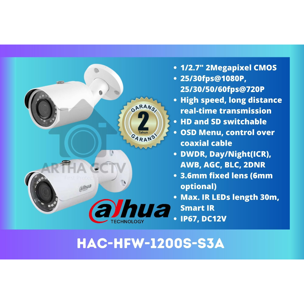 Jual Dahua Camera P Hac Hfw S S A Bullet Metal Shopee