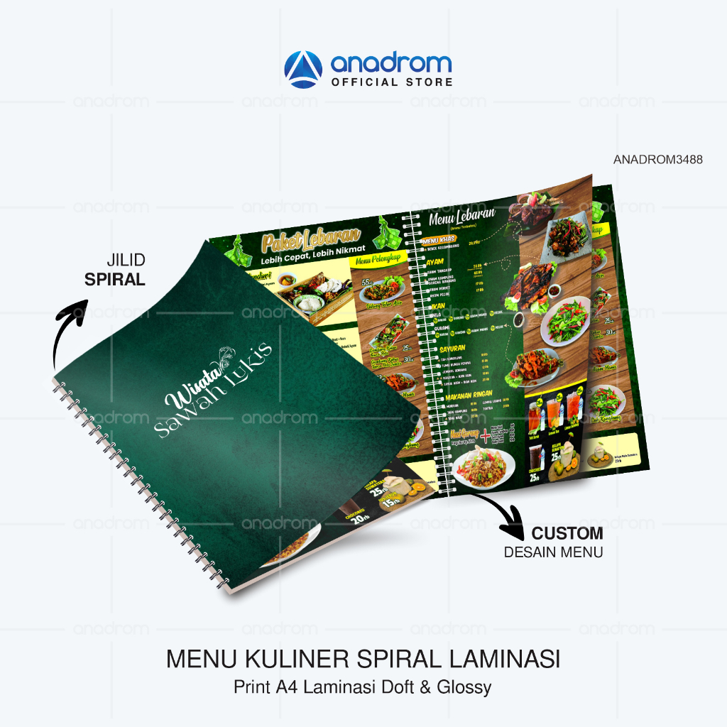 Jual Cetak Buku Menu Spiral Cetak Daftar Menu Spiral Laminasi Doft