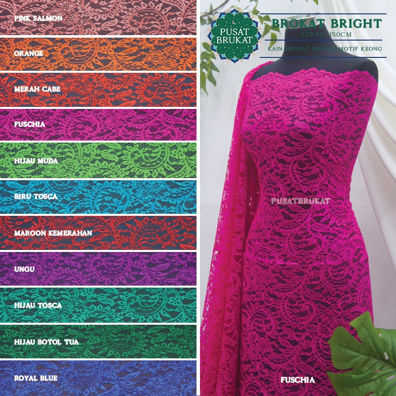 Jual KAIN BROKAT LACE METERAN BAHAN KEBAYA BRUKAT BRIGHT DANISA PBH