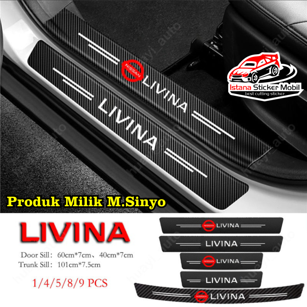 Jual Stiker Pelindung Pintu Mobil Livina Bahan Carbon 3d Fiber