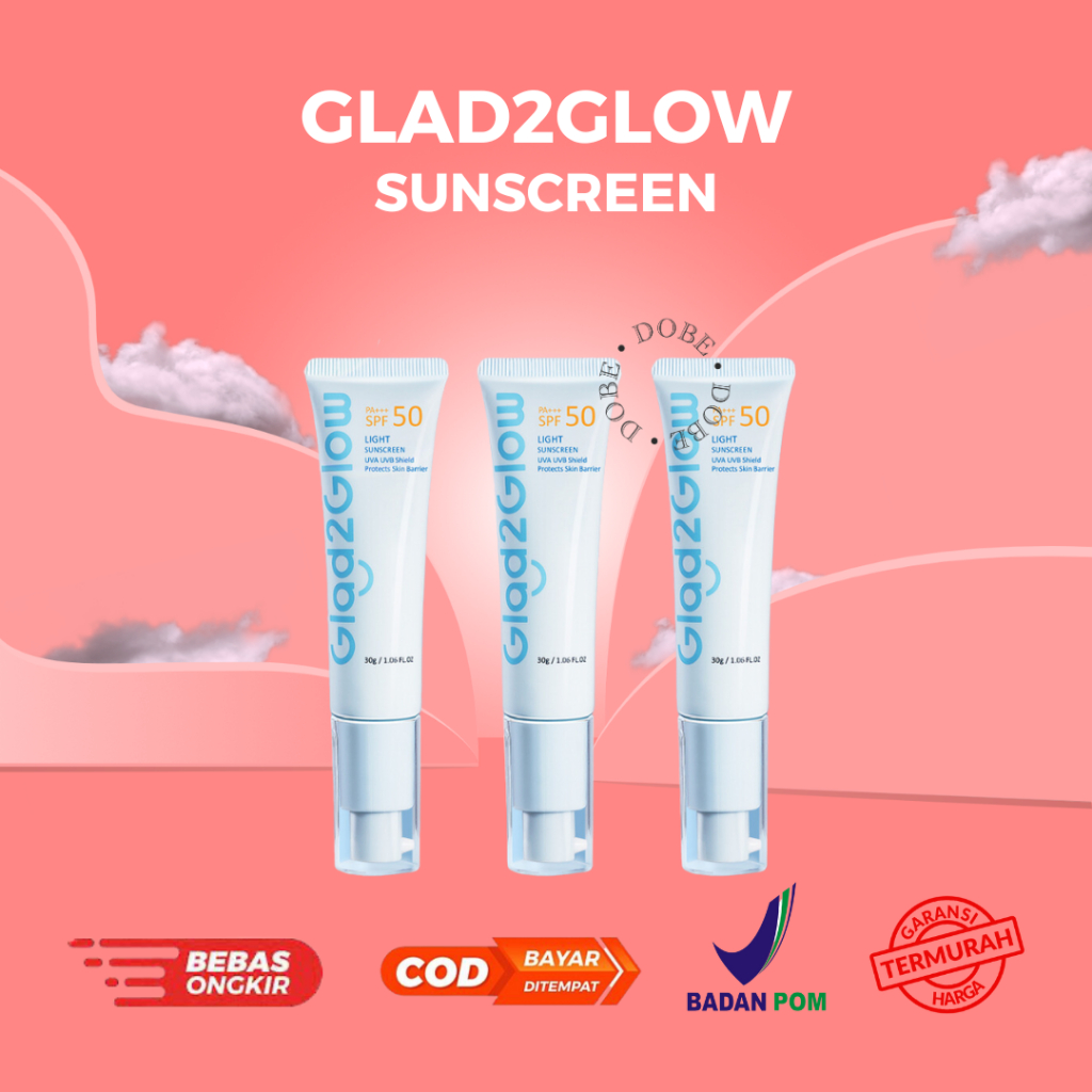 Jual Glad Glow Ultra Light Sunscreen Gel Spf Pa Shopee Indonesia