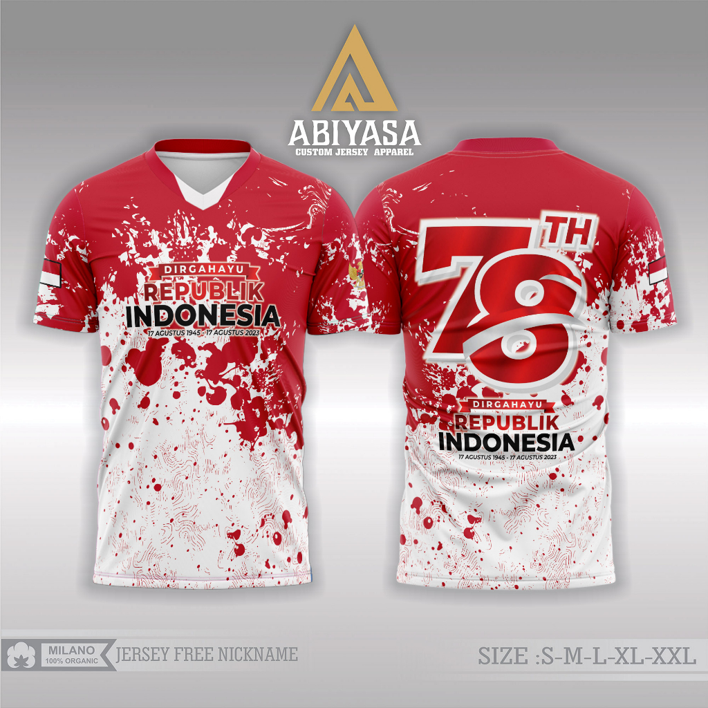 Jual JERSEY BAJU PRINTING KEMERDEKAAN REPUBLIK INDONESIA KE 78 KAOS