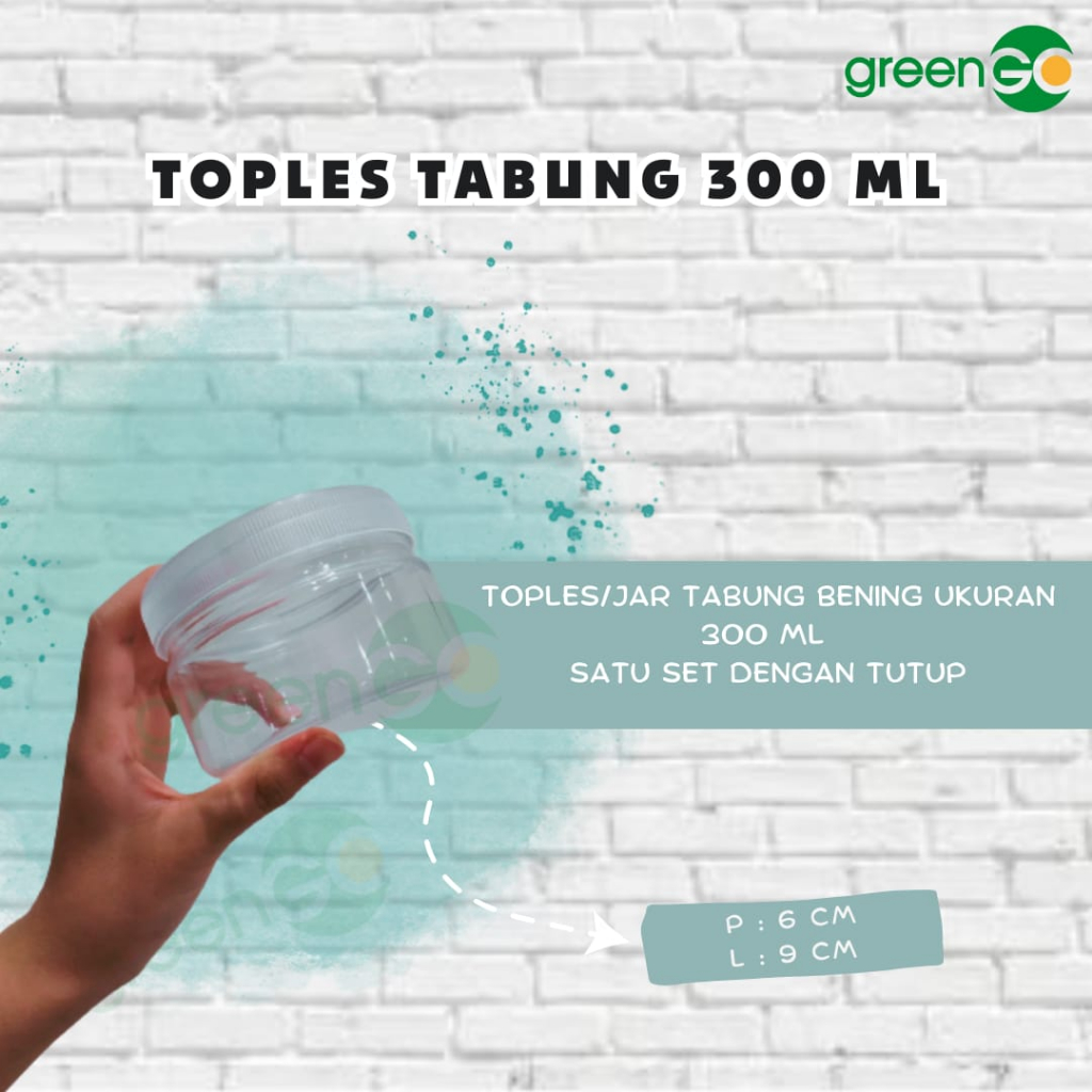 Jual TOPLES JAR TABUNG BENING 300ML TOPLES PLASTIK TEBAL MURAH TOPLES