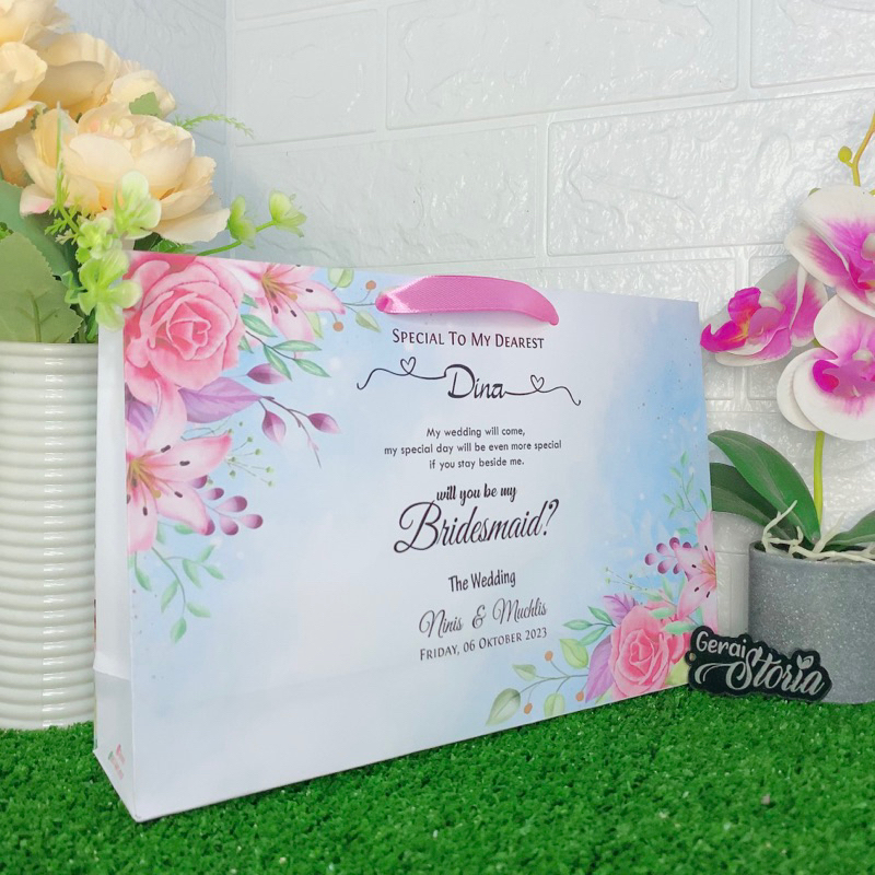 Jual Paper Bag Bridesmaid 26x6x17 Paperbag Bridesmaids Bridesmaids