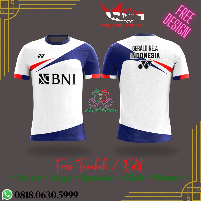 Jual Jersey Baju Kaos Badminton Bulutangkis Custom Jumbo Premium