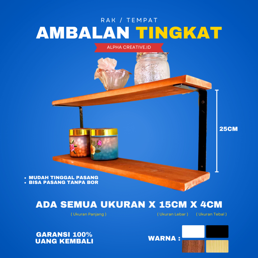 Jual Rak Dinding Minimalis Ambalan Dapur Tingkat Siku Besi Hiasan