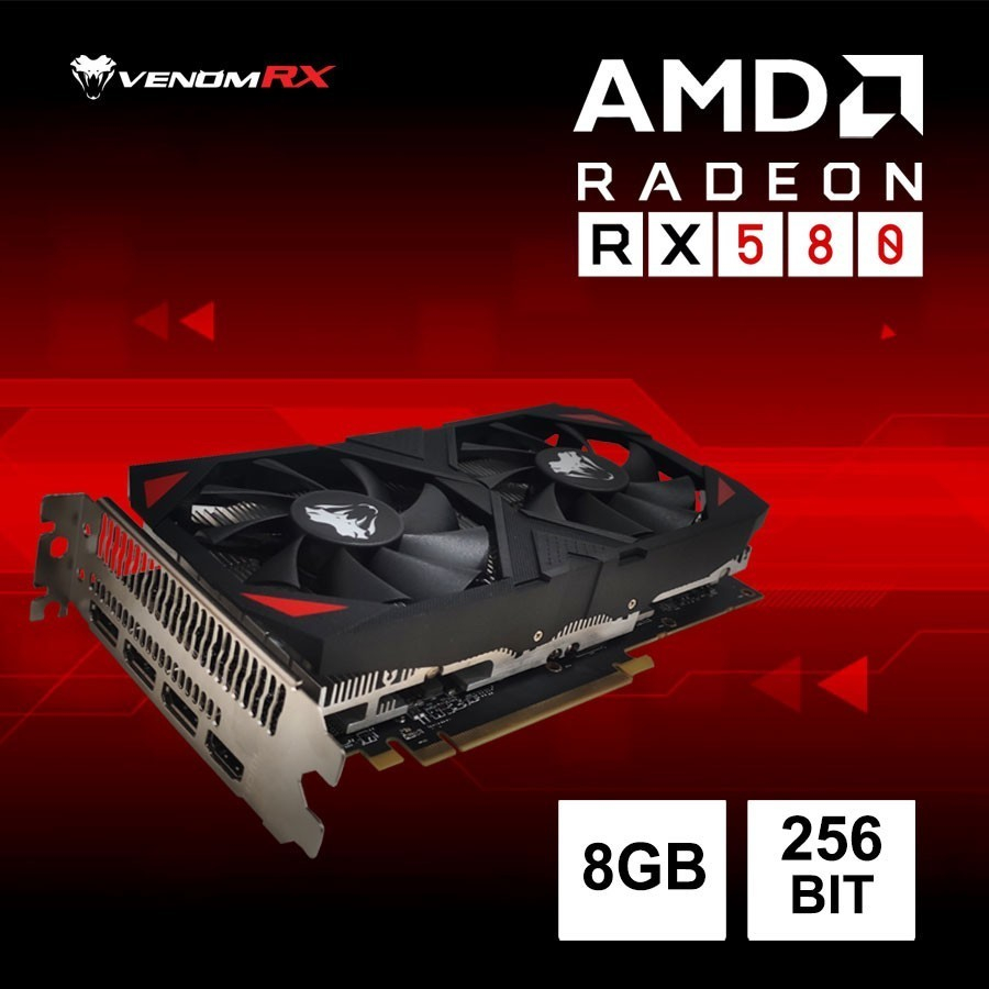 Jual VenomRX Radeon RX 580 8GB DDR5 256 Bit Dual Fan VGA Card