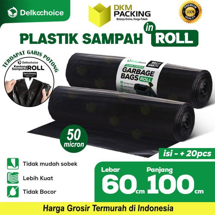 Jual Kantong Plastik Sampah Roll Jumbo Tebal Trashbag Delkochoice