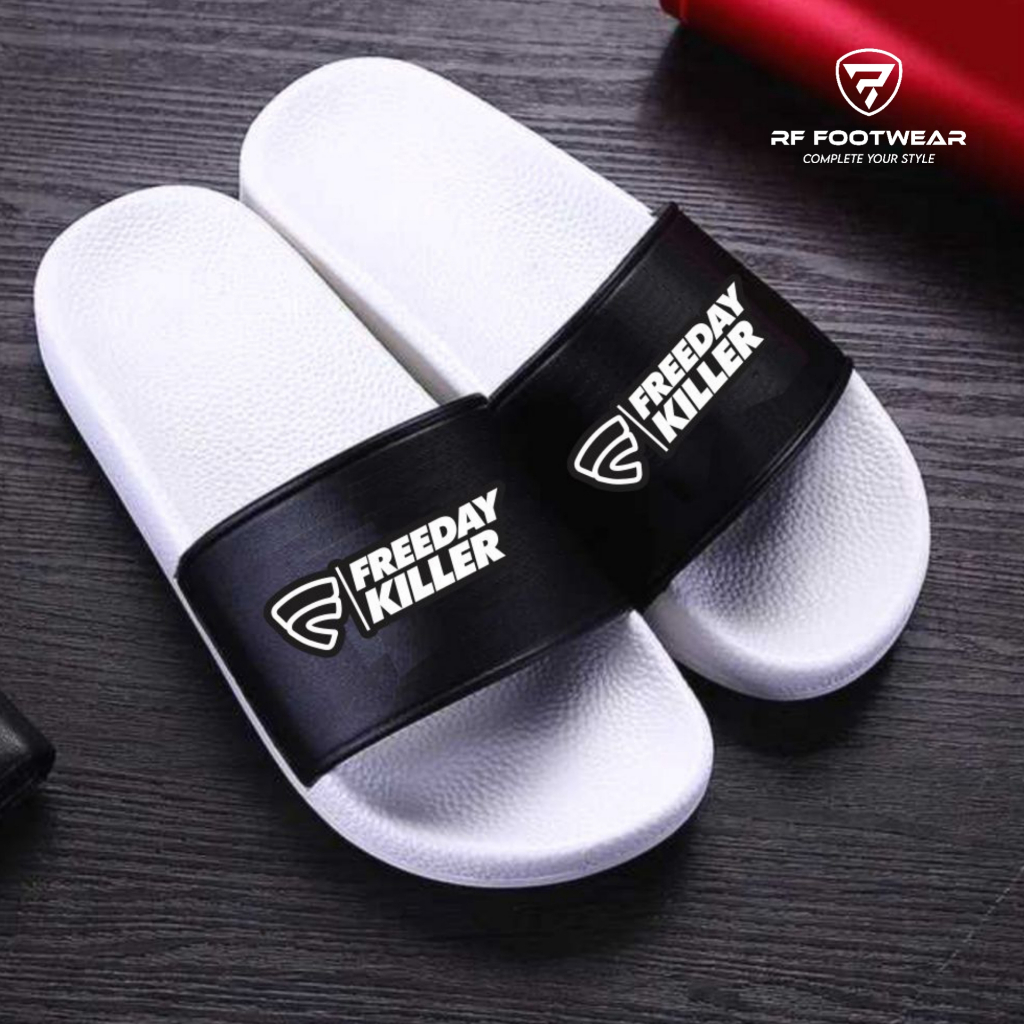 Jual Sandal Slop Freeday Killer Disaster Putih Hitam Premium Quality