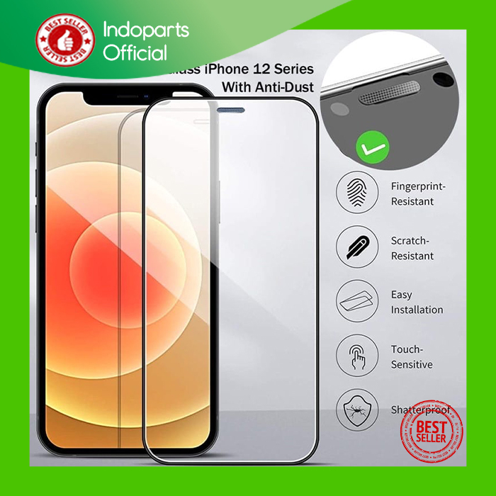 Jual TEMPERED GLASS LIST HITAM ANTI DUST SCREEN FULL COVER DUSTPROOF