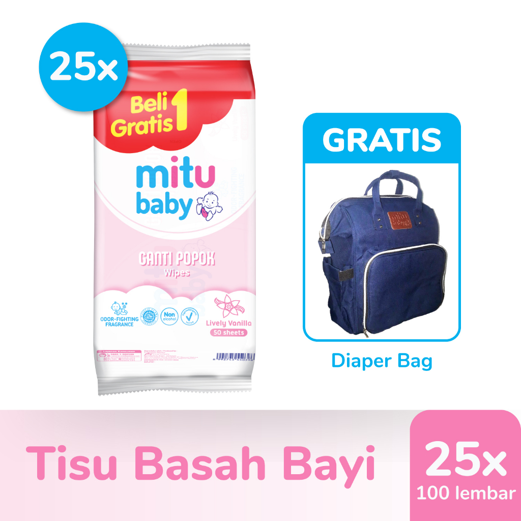 Jual Exclusive Bundle Mitu Tissue Basah Ganti Popok Lively Vanilla