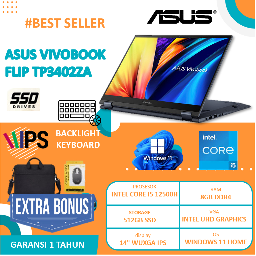 Jual Laptop Asus Vivobook Flip Tp Za I H Gb Gb Ssd Ips