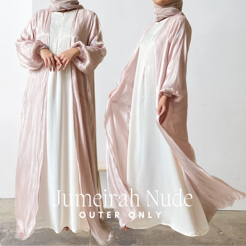 Jual Jumeirah Outer Shimmer Abaya Set Maxi Anti Ngatung Outer