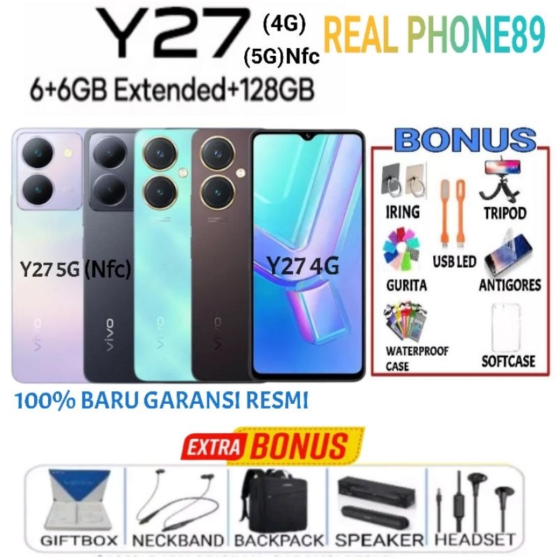 Jual VIVO Y27 5G 6 128GB NFC 6GB 6GB Extended RAM Y27 4G 6 128GB