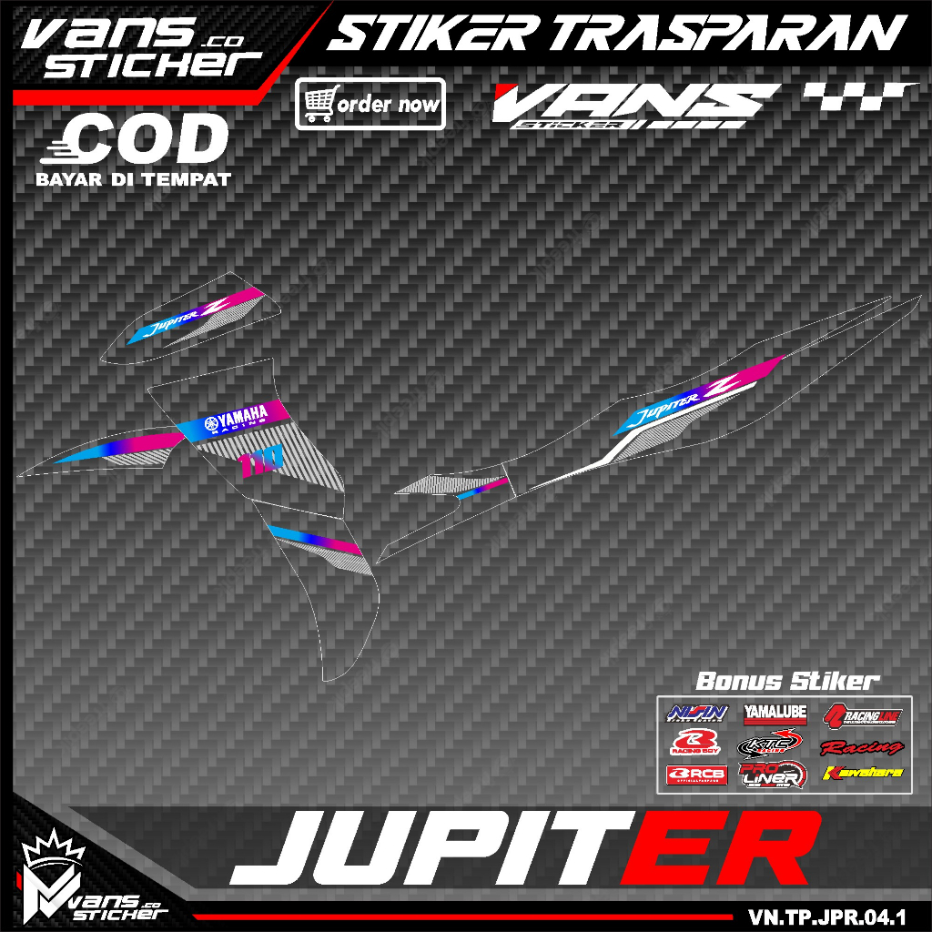 Jual Striping Trasparan Jupiter Lis Sticker Variasi Motor Yamaha