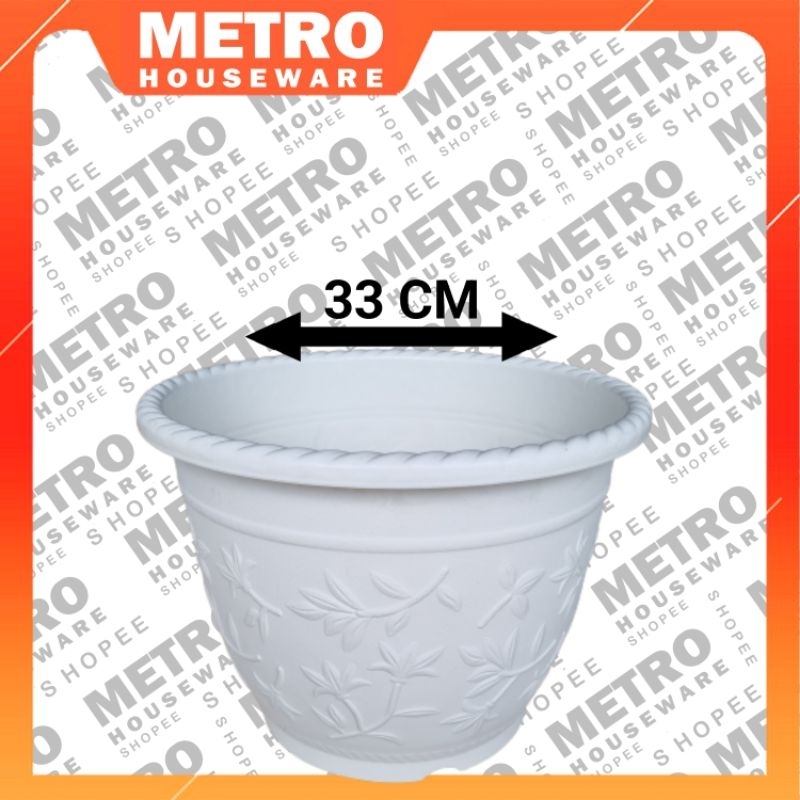 Jual POT 33 Bunga Tanaman Hias Warna Putih White Bentuk Bulat Classic