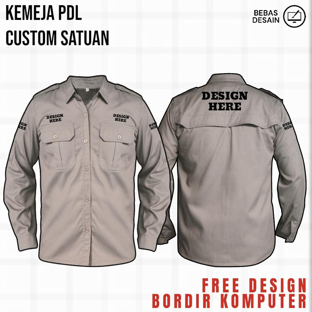 Jual KEMEJA CUSTOM BORDIR SATUAN LUSINAN SERAGAM PDL PDH Shopee Indonesia