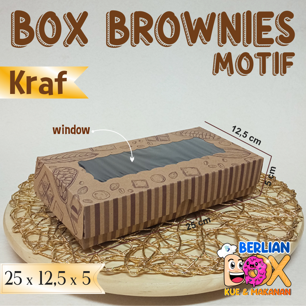 Jual Dus Brownies Motif Box Brownies Kraft Motif 25X12 5X5 Box