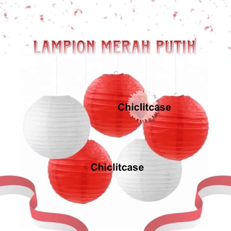 Jual Lampion Kertas 10 Inch 20 Cm Lampion Gantung Merah Putih Dirgahayu