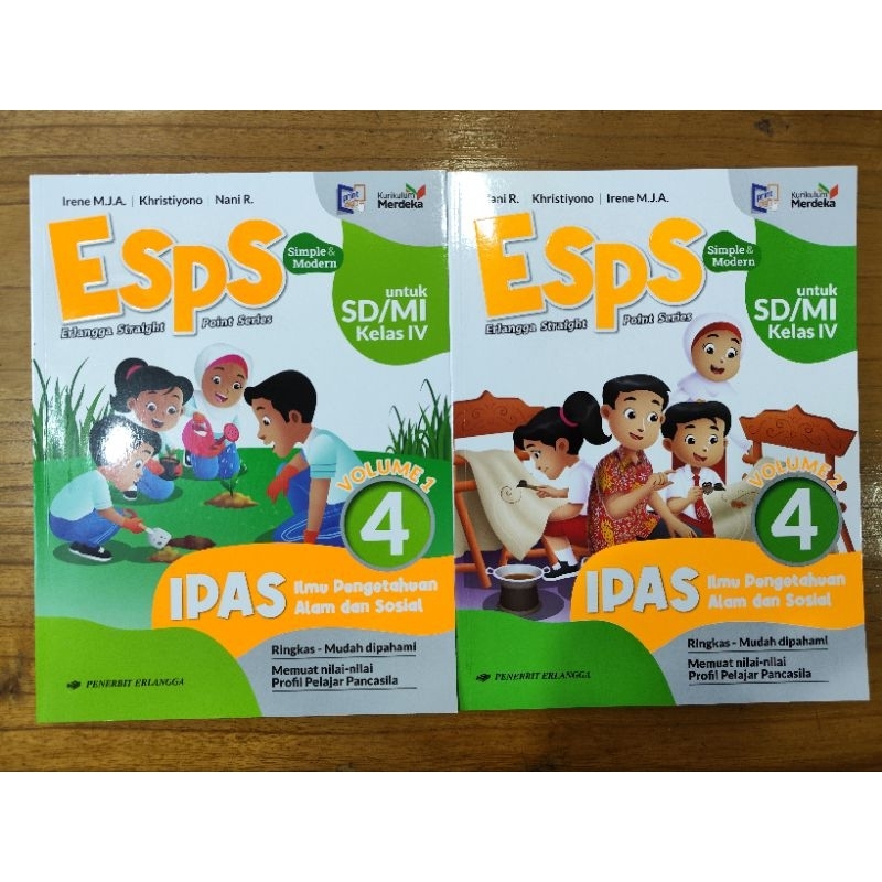 Jual Buku ESPS IPAS Volume 1 2 SD Kelas 4 Kurikulum Merdeka Erlangga