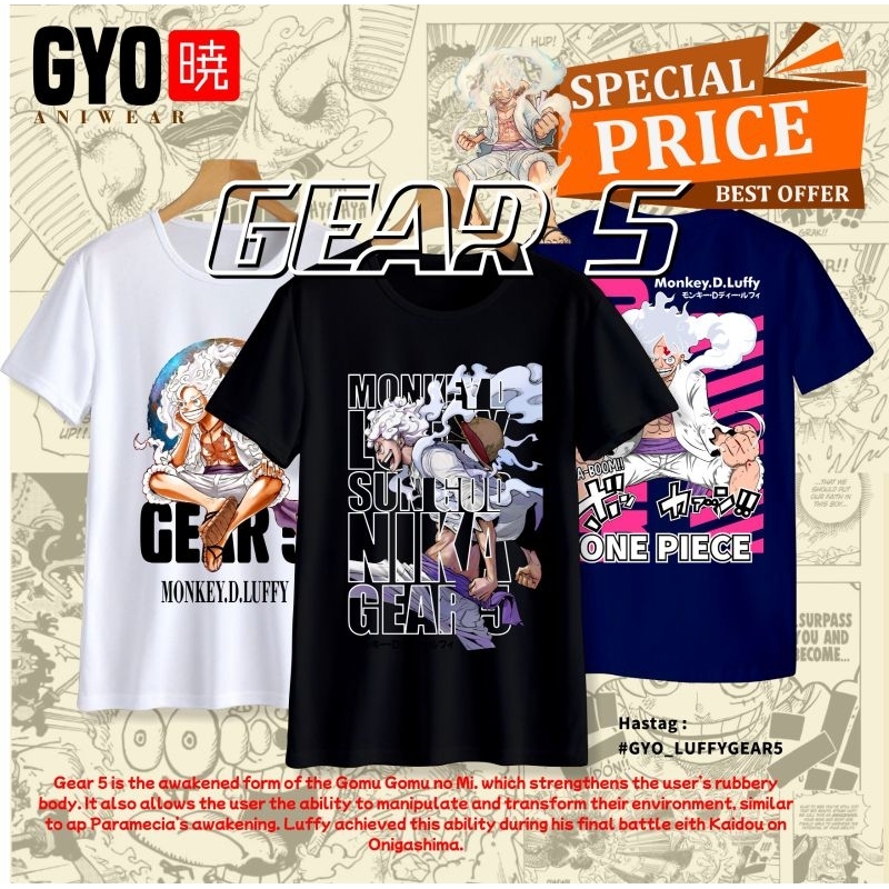 Jual Gyo Kaos Luffy Gear Edition One Piece Luffy Gear Cotton