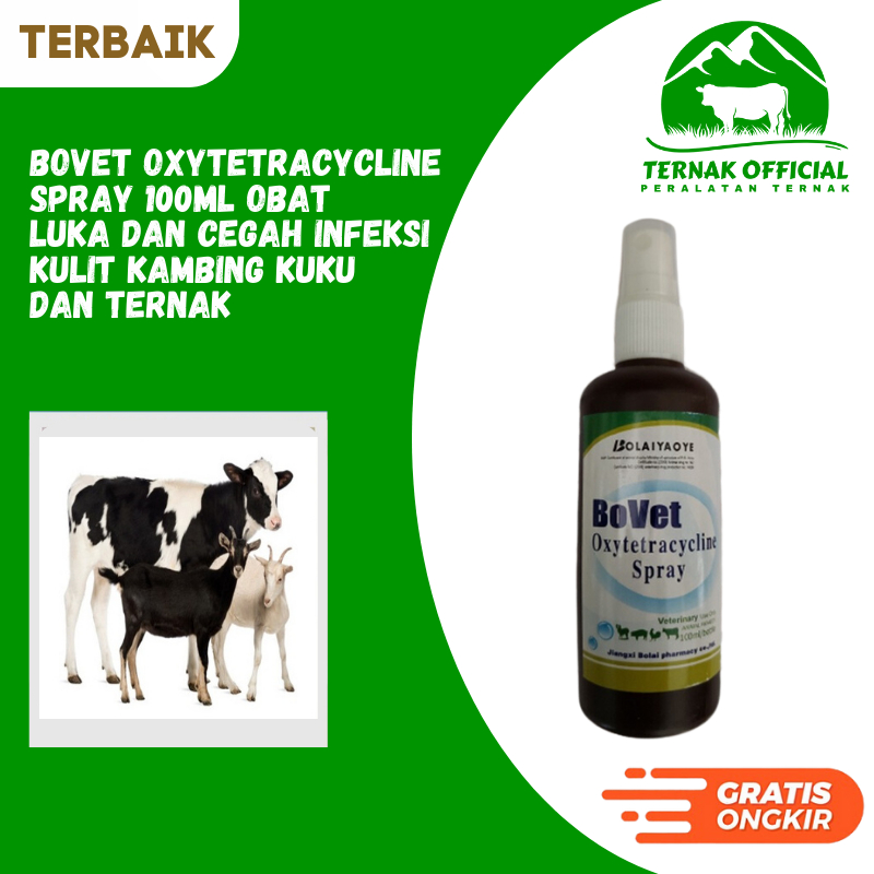 Jual BoVet Oxytetracycline Spray 100ml Obat Luka Dan Cegah Infeksi