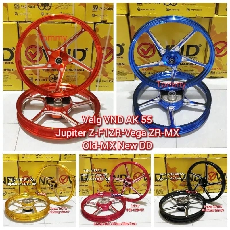 Jual Velg VND Jupiter Z Z1 Vega ZR F1ZR Jupiter Mx New Old Pelek VND AK