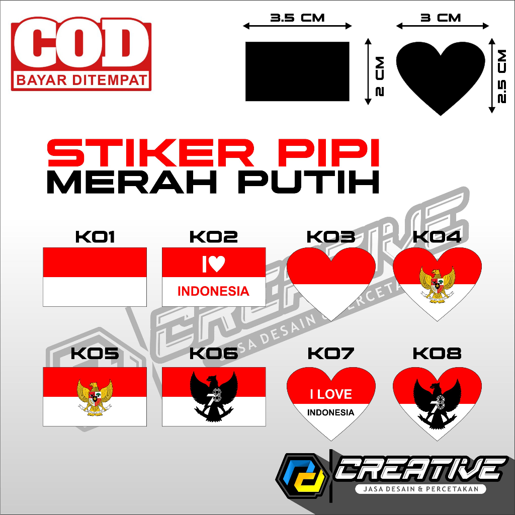 Jual Stiker Pipi Merah Putih Kemerdekaan Lembar Isi Pcs Shopee